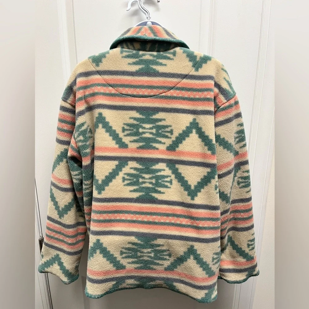 Vintage WoolRich fleece jacket womens SMALL made in USA southwestern Aztec shawl - Picture 2 of 7
